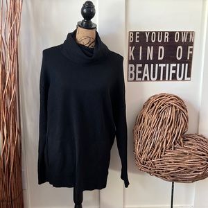 Cyrus Black Cowl Neck Sweater With Pockets